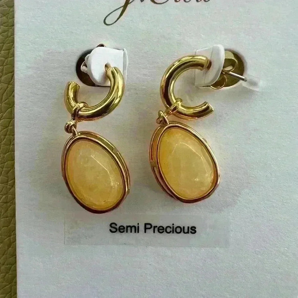 J Crew Framed Stone Drop Earrings - Picture 2 of 3